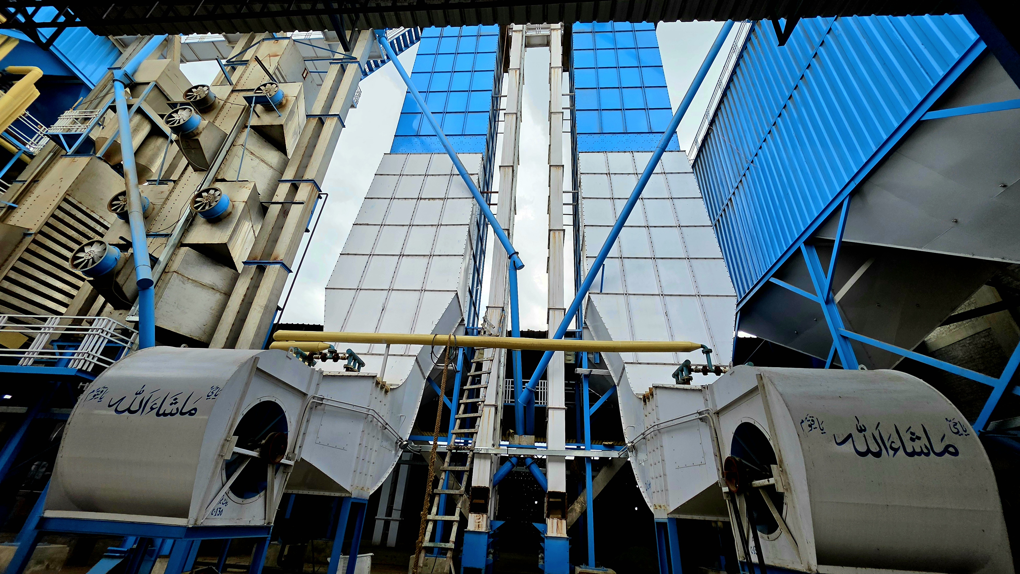 Drying systems and support lines in the facility.